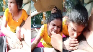 Marathi maid girl sucks off rich spoiled brat in car